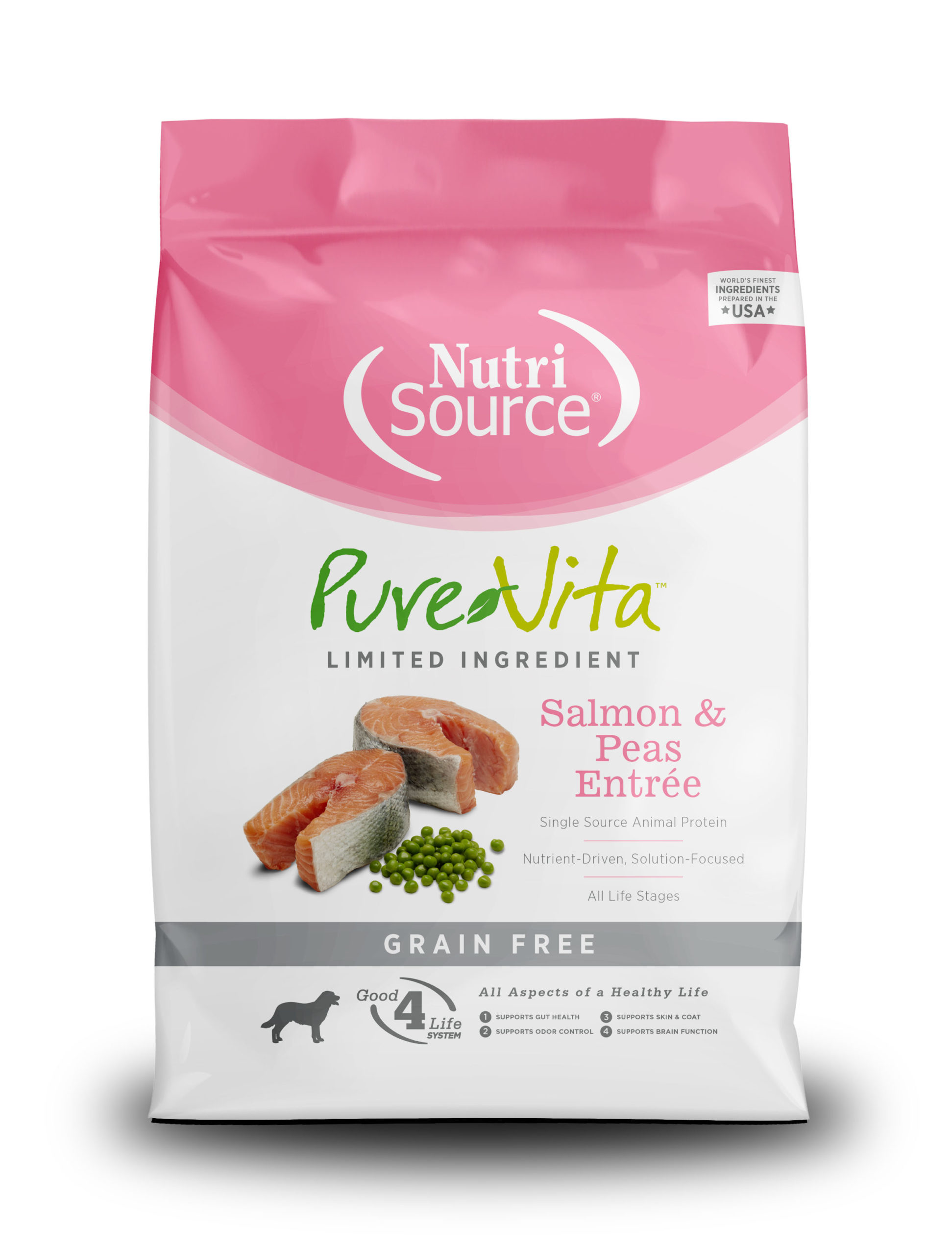 NutriSource Pure Vita Grain Free Salmon & Peas Dry Dog Food - Leashes