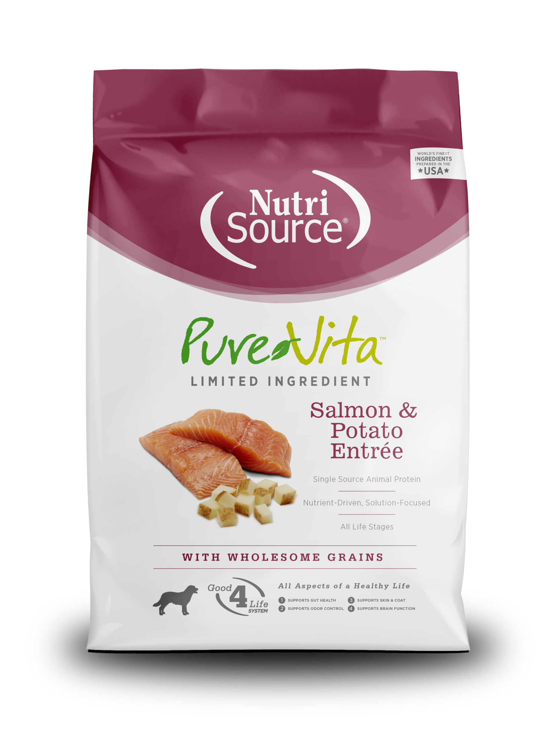 NutriSource Pure Vita Salmon & Potato Dry Dog Food - Leashes & leads